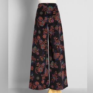 NWT Paisley Floral Corduroy Wide Leg Pants